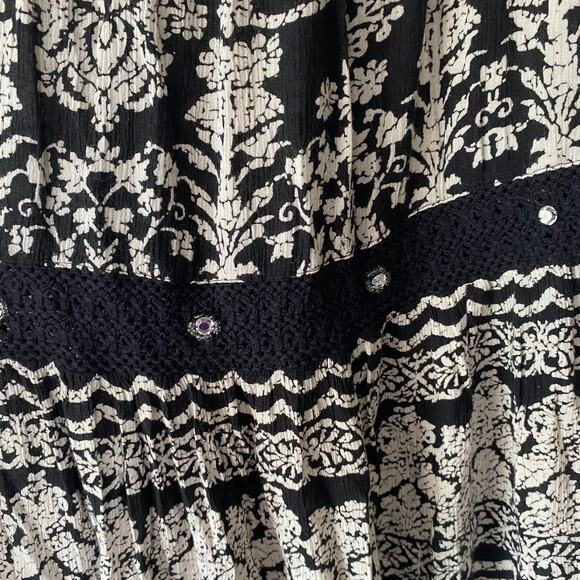 Forbidden Angels Boho Beaded Crochet‎ Maxi Skirt S Festival Y2K 90s Hippie Read - Picture 3 of 6